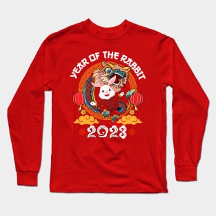 Year Of The Rabbit 2023 Chinese New Year 2023 Lion Dance Long Sleeve T-Shirt